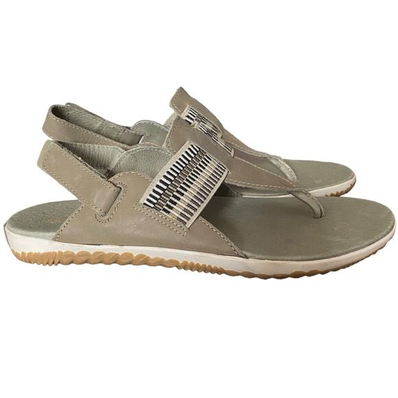 Sorel Out N About Plus Walking Leather Sage Green Sandals size 9.5 - Picture 4 of 11